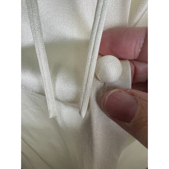 Vintage Cream Satin Button Down Collectible By JC Penny Made In USA Robe Medium - Picture 6 of 10